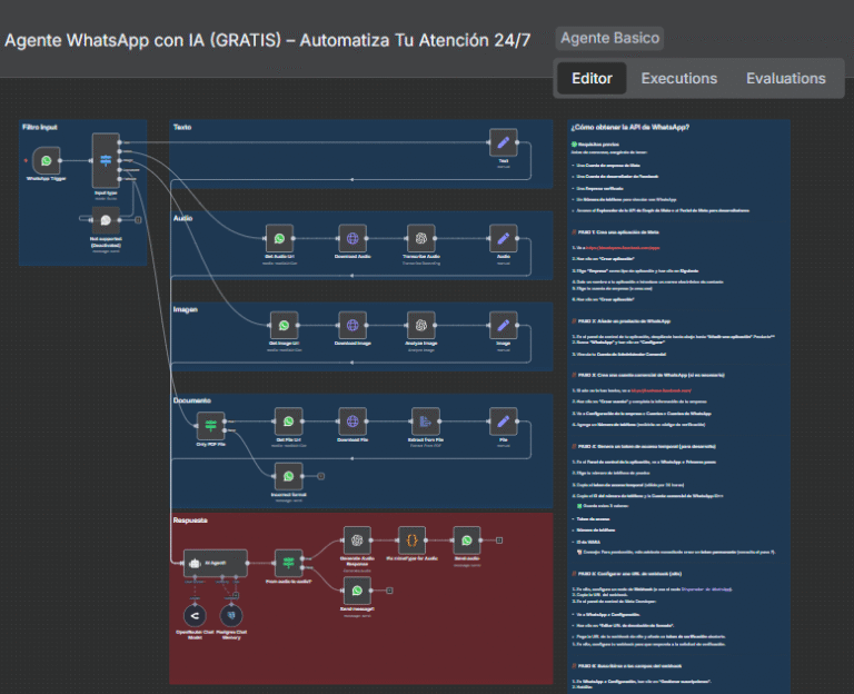 Agente WhatsApp con IA Multimodal en n8n (GRATIS) – Automatiza Tu Atención 24/7