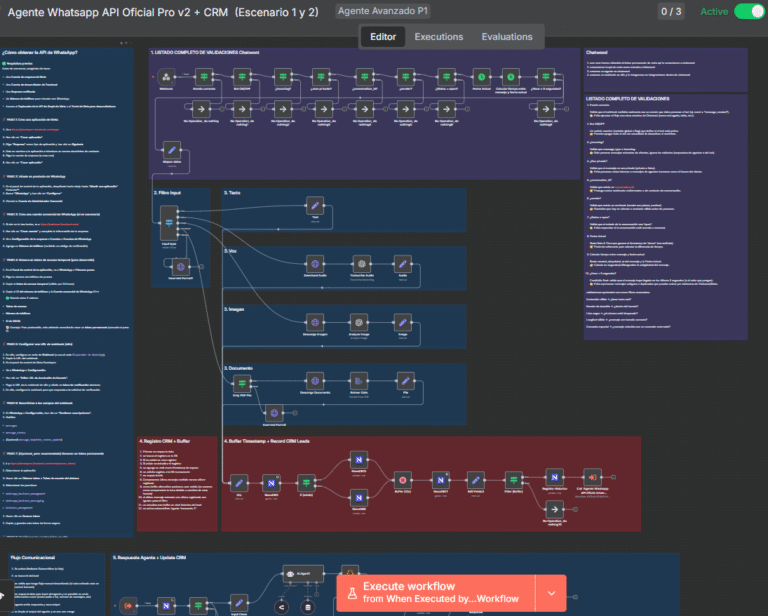 Workflow n8n WhatsApp PRO con CRM Autónomo