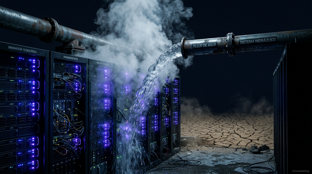 Data center de IA en Quilicura consumiendo agua durante la sequía en Chile — Innovarketing
